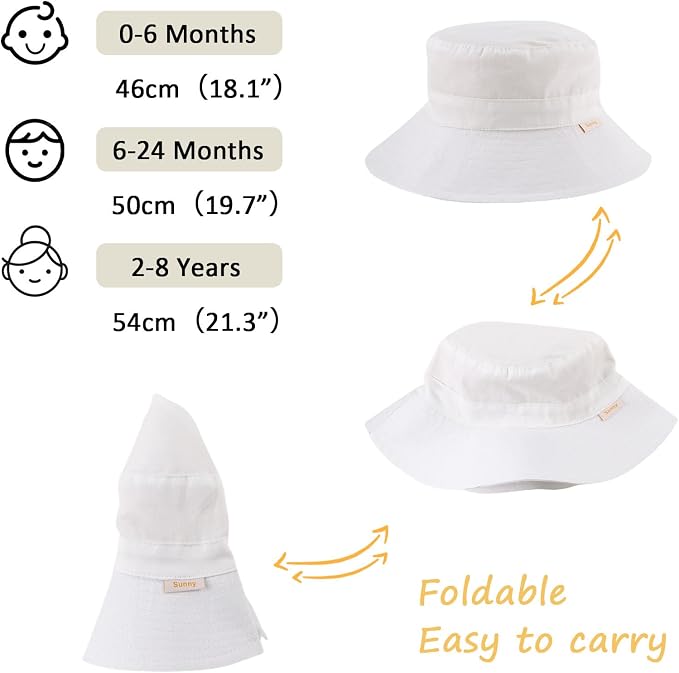 Bamery Baby Toddler Girls Bucket Hat Newborn Sun Hats - Image 6