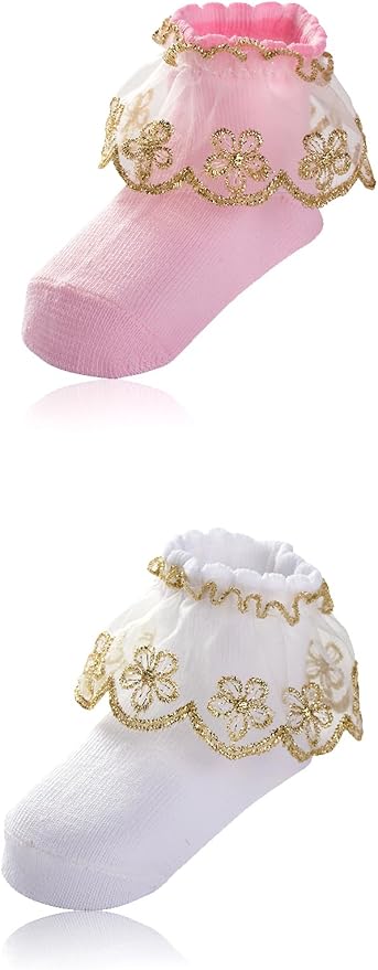 PrinceSasa Little Baby Girl Princess Lace Ruffles Socks Set - Image 3