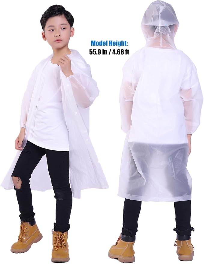 Kids Rain Jacket, 2 Pack Rain Ponchos - Image 6