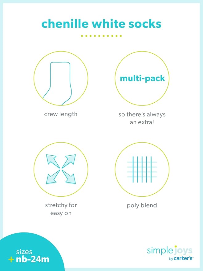 Simple Joys by Carter's Baby 8-Pack Chenille Socks - Image 3