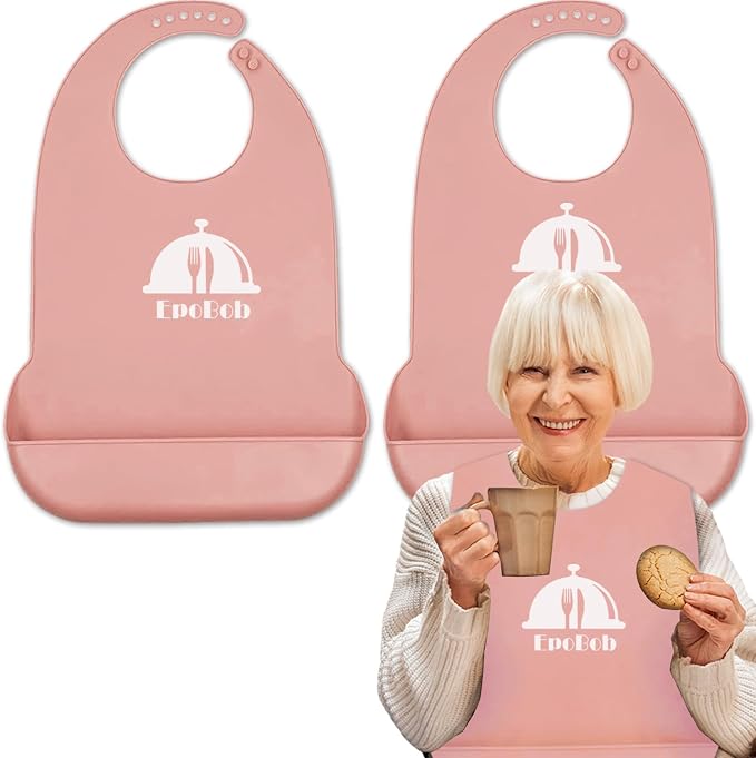 2 Pack Silicone Adult Bibs by EpoBob