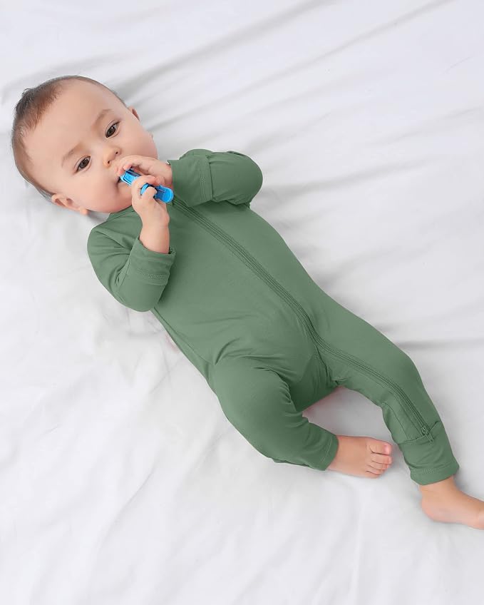 GUISBY Baby Rayon Footless Snug Sleepers, 2-Way Zip Footless Pajamas 3-Pack | - Image 8