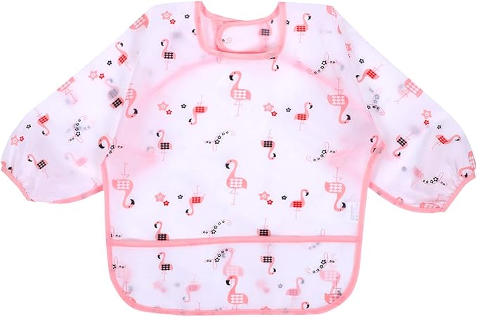 Accmor 4 Pack Long Sleeve Bibs, Baby Smock Waterproof Full Sleeved Bib - Image 8