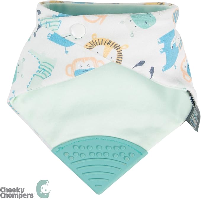 Cheeky Chompers Neckerchew Teething Bib, 2-in-1 Bandana Style Bib w/Food Grade - Image 7