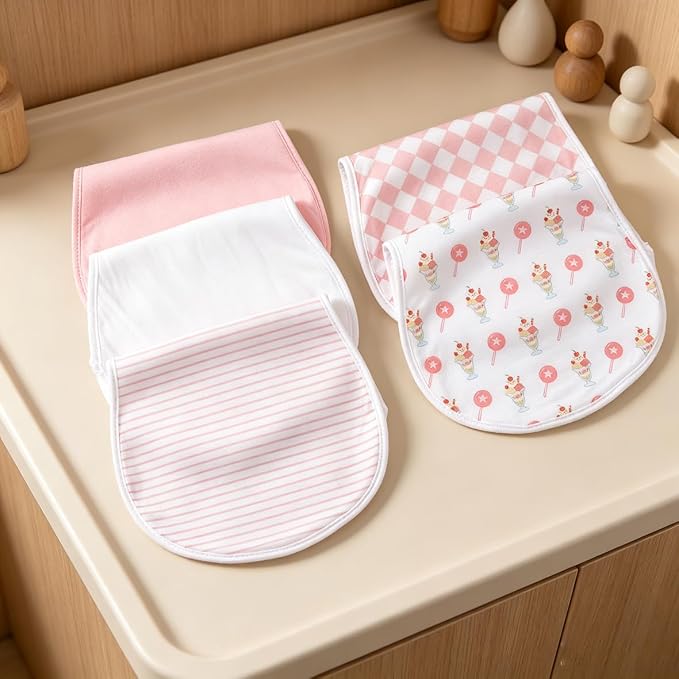 sleepyturtle Pack of 5, Baby Burp Cloths, Soft and Absorbent - Image 2