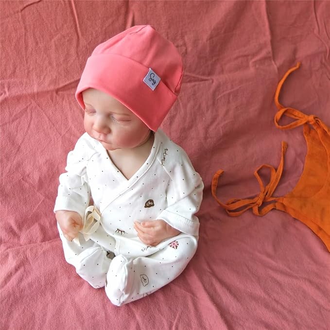 Jersey Beanie Hat for Newborn Baby Boys Girls Silky Satin Lined Hats Bonnet - Image 8