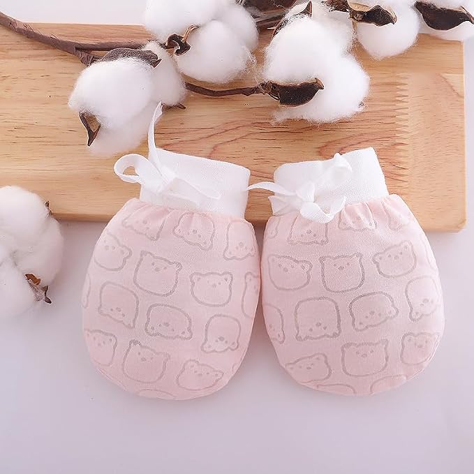 Cute Boys Girls Cotton No Scratch Gloves Drawstring Adjustable Mittens - Image 4