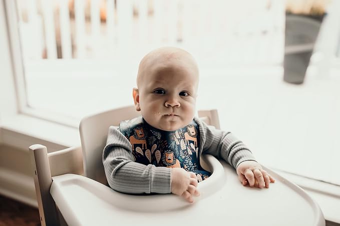Three Little Tots Modern Silicone Baby Bib – Adjustable Fit Waterproof Catch - Image 5