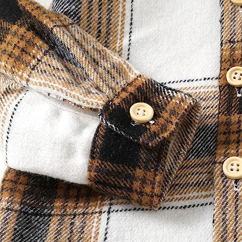 Toddler Baby Boy Long Sleeve Shirt Flannel Buffalo Plaid Shirts Button Down - Image 6