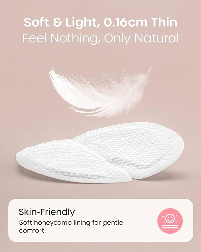 Nuliie Super Absorbent & Featherlight Disposable Nursing Pads 100 Count, Stay Dry, Soft & Breathable Breast Pads for Leaking Milk, Leakproof, Individually Packaged Breastfeeding Essentials for Moms