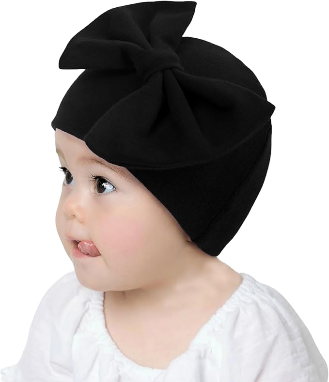UTTPLL Newborn Beanies Cap No Scratch Mittens Set 0-6 Months Infant Bow Caps - Image 6