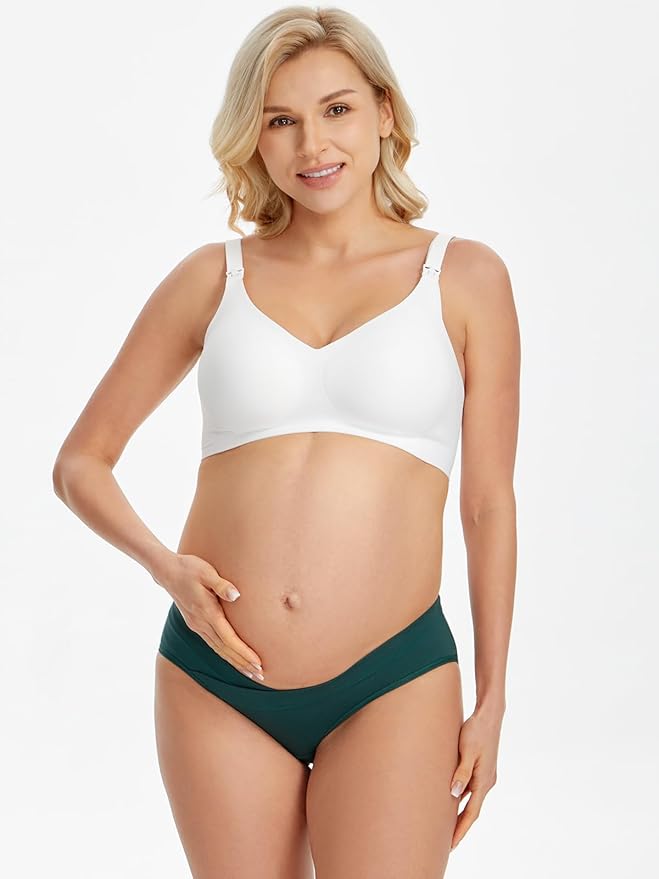 Angelhood 6 Pack Womens Cotton Maternity Underwear,Healthy Maternity Pregnancy Panties Postpartum Mother Under Bump Underwear