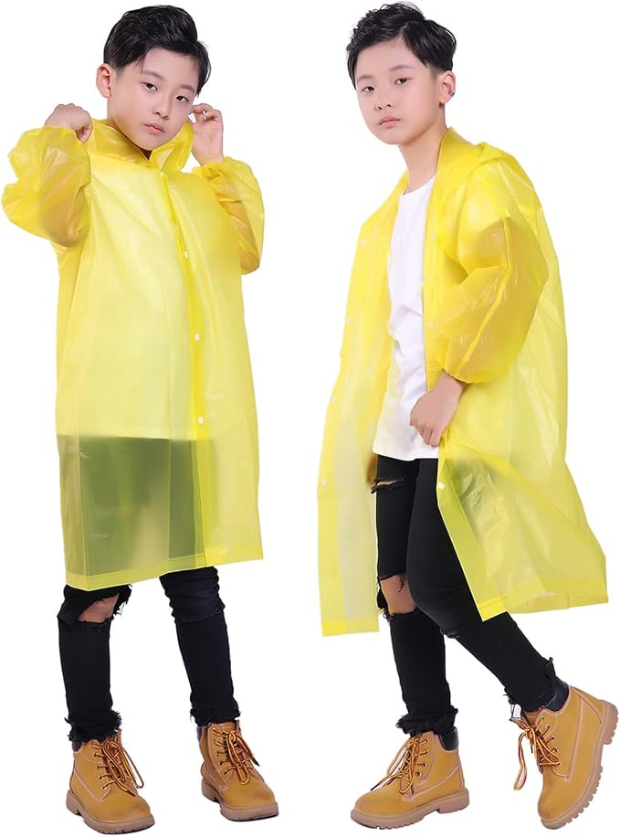 Kids Rain Jacket, 2 Pack Rain Ponchos by Makonus