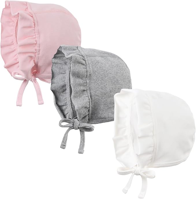 Lovely Baby Girl Hospital Hat Soft Cotton Newborn Beanie Winter Baby Hats by Bamery