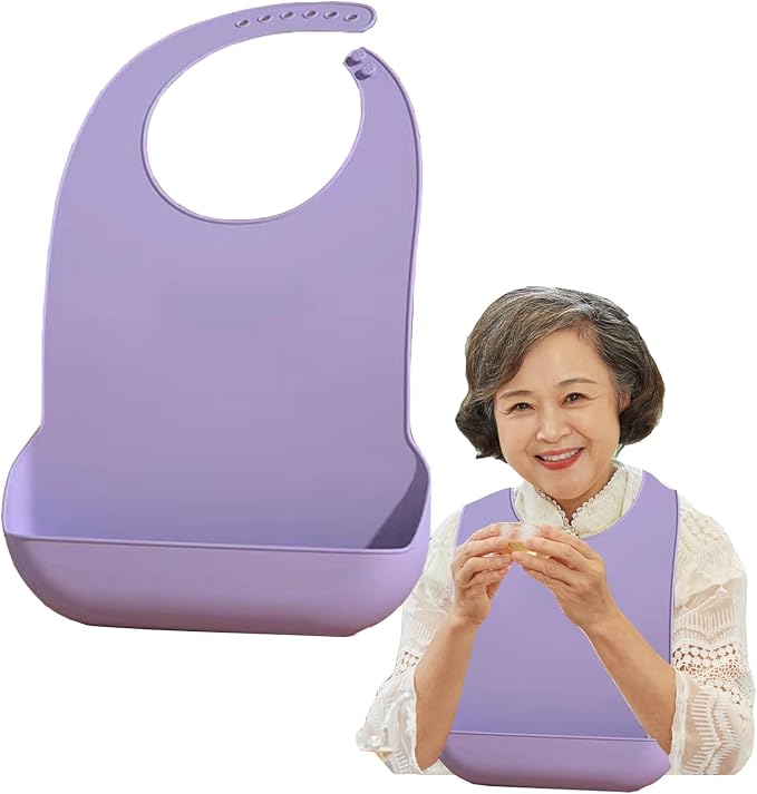 Silicone Adult Bib, Washable and Adjustable Bib by Unknown