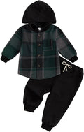 Infant Baby Boy Fall Winter Clothes Outfit Hooded Long Sweatshirt Pant Set by LIOMENGZI