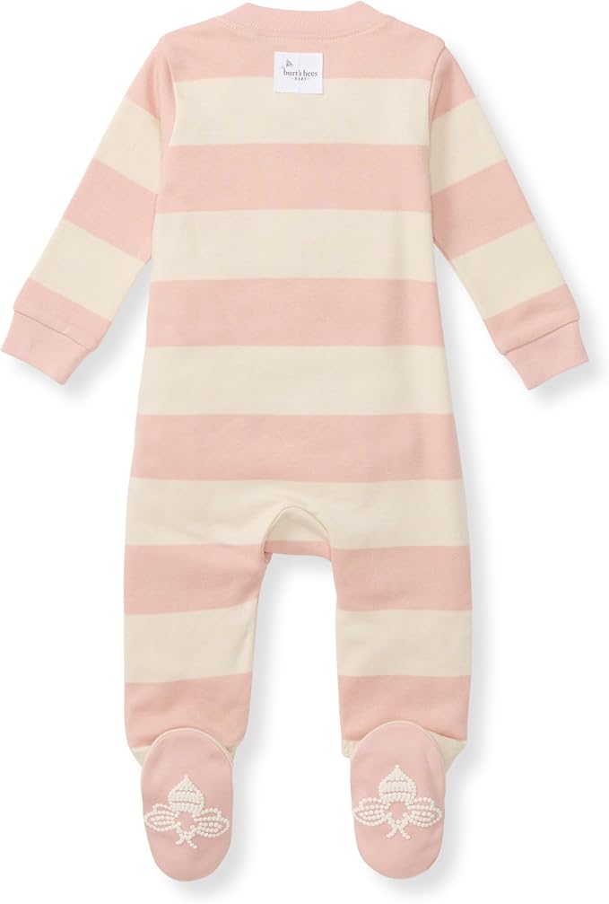 Burt's Bees Baby Girls' Organic Cotton, Sleep and Play Footed Pajamas | Easy - Image 2