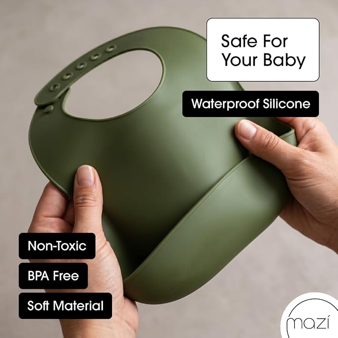 Silicone Baby Bibs 2-Pack – Waterproof Adjustable Baby Bibs - Image 5
