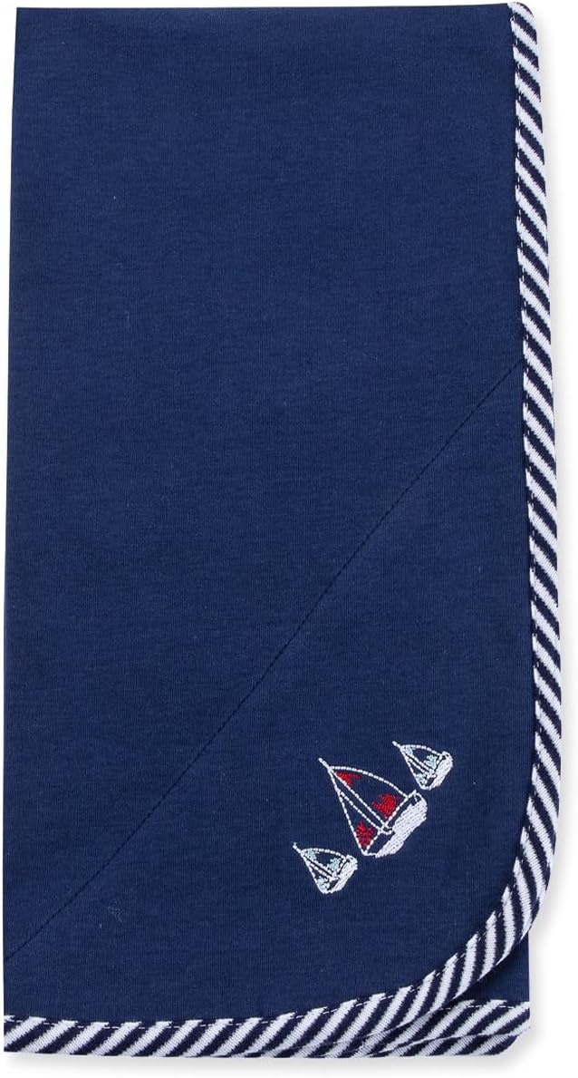 Little Me Blankets for Baby Boys' Sailboats Swaddling Receiving Blanket - Image 2