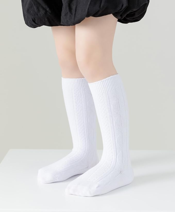 Baby Knee High Socks Soft Seamless Cotton Long Stockings - Image 3