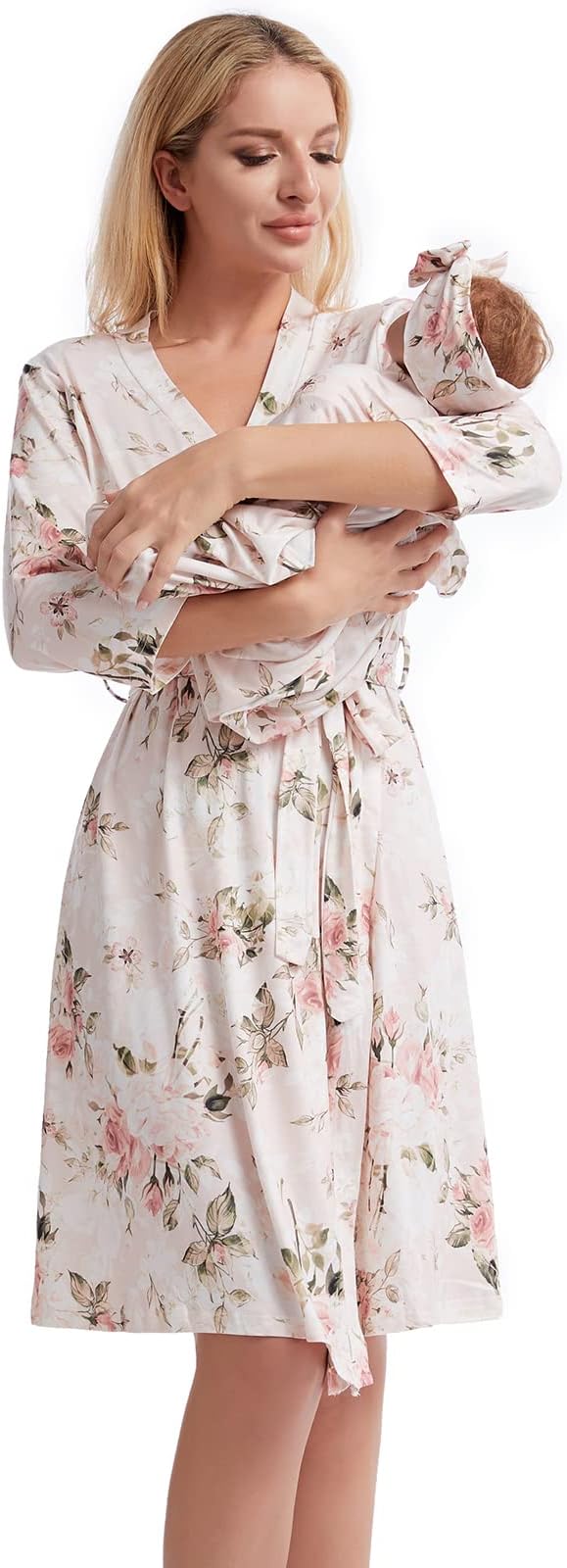 Galabloomer Maternity Robe and Receiving Blanket, Matching Mommy Labor Robe | by Galabloomer