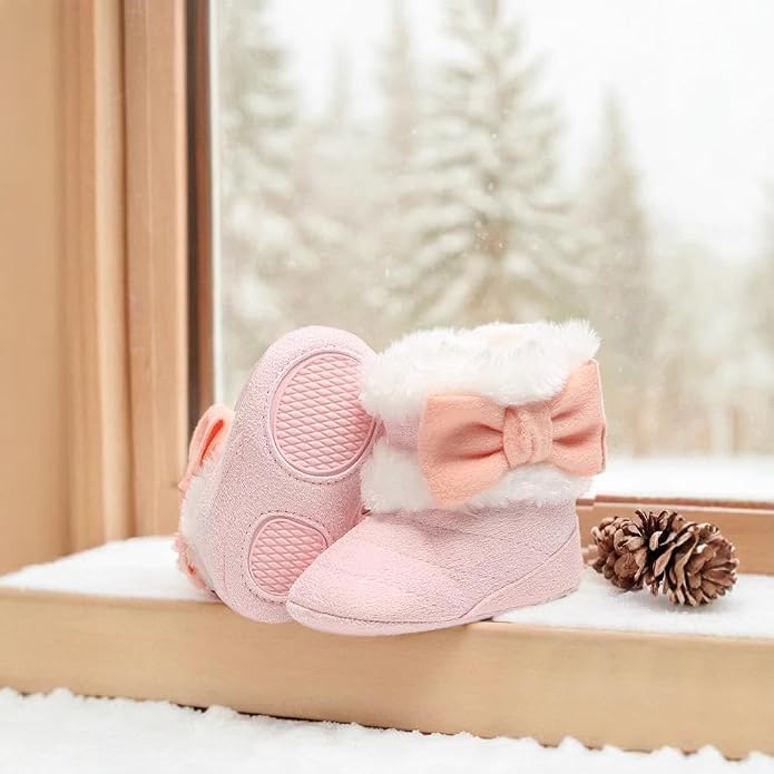 Ohwawadi Infant Baby Boots Boys Girls Cozy Fleece Slippers Snow Boots Winter - Image 3