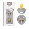 BIBS Pacifiers Colour Collection | Natural Rubber Baby Pacifier | Set of 2 BPA-Free Soothers | Made in Denmark | 0+ Months (Pack of 2) | Cloud