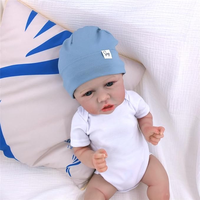 Jersey Beanie Hat for Newborn Baby Boys Girls Silky Satin Lined Hats Bonnet - Image 3