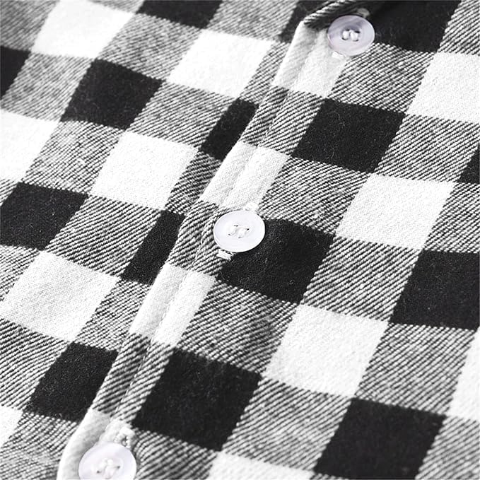 Schbbbta Kids Pajamas Set, Plaid Button Down Pjs for Girls & Boys, 9 Months - 14 Years