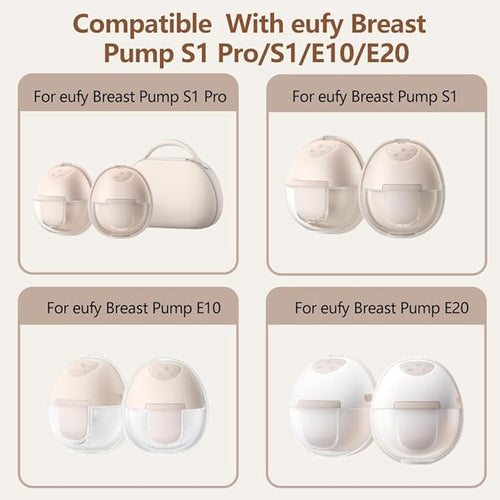 4pcs Flange Insert 19mm Compatible with eufy S1 Pro/S1/E10/E20 Wearable Breast Pump, Replace for eufy Breast Pump Sizing Insert, Fit for eufy Pump Replacement Parts