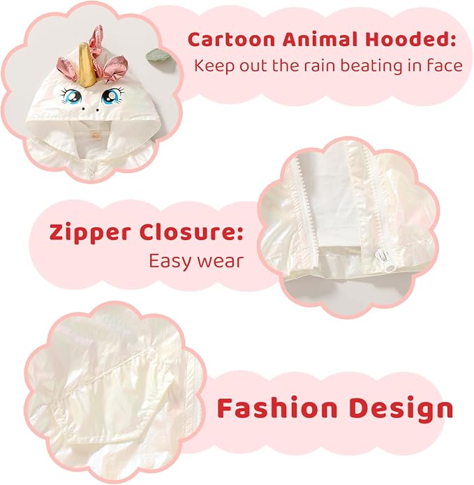 YOUNGER TREE Toddler Baby Boy Girl Duck Raincoat Cute Cartoon Hoodie Zipper - Image 4
