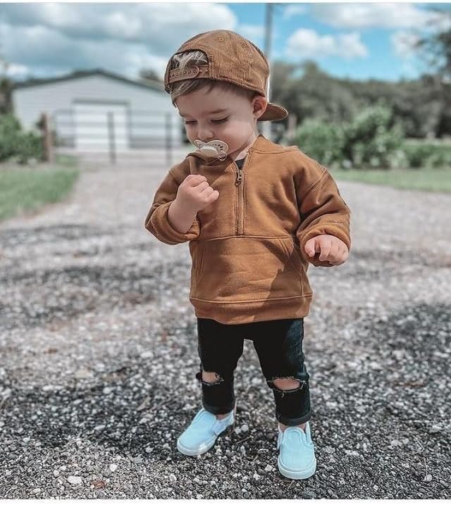 Unisex Baby Boy Girl Clothes Hooded Sweatshirts Solid Color Long Sleeve Hoodies - Image 2