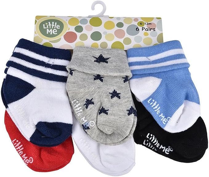 Little Me Baby Boys' Think Cotton Turn Cuff Socks - Image 3