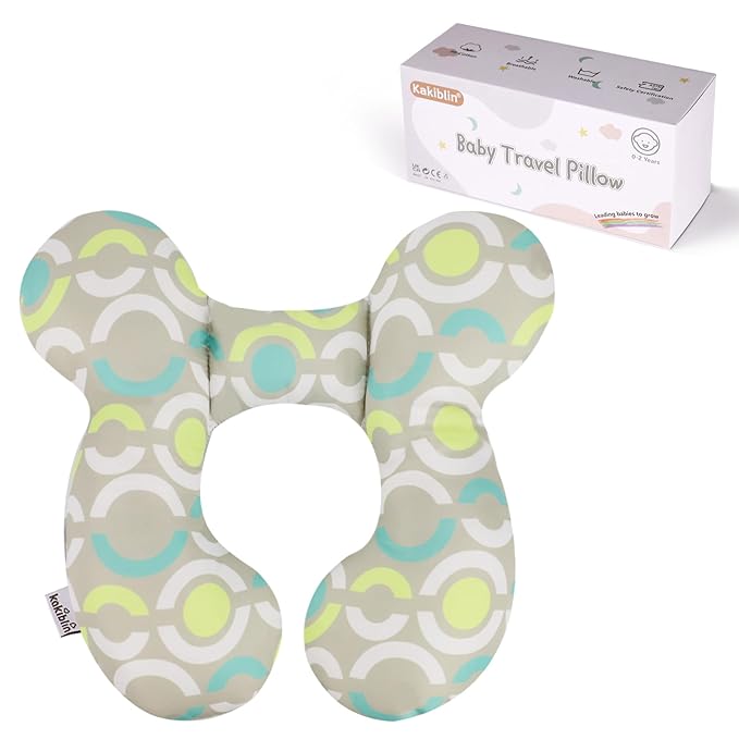 KAKIBLIN Baby Travel Pillow, Baby Neck Pillow Babies Head Support for Car Seat, Babies Neck Support Pillows for Car Seat,Pushchair, Circle