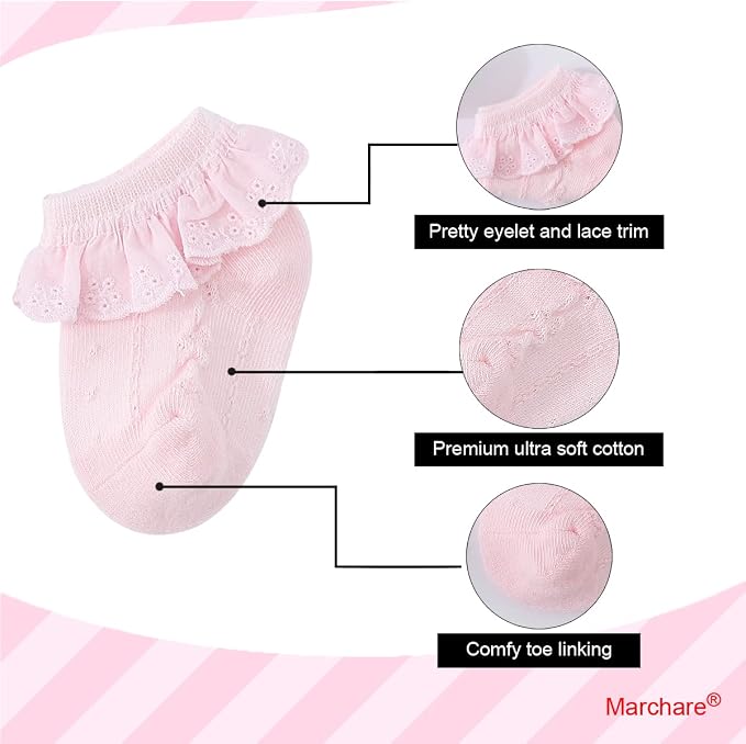 Marchare Baby Lace Socks 3 Pack - Image 3