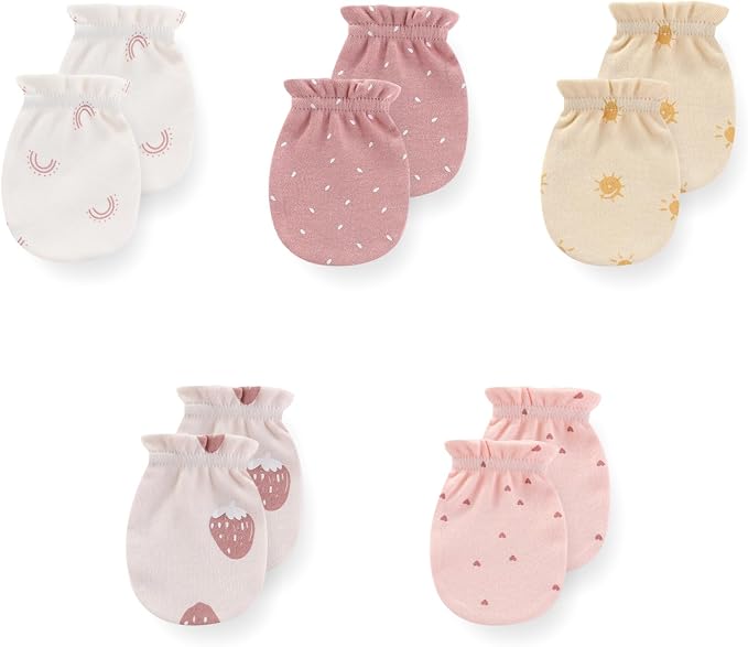 JELYLOVE 5 Pack Baby Boy Girl Anti Scratch Mittens Infant Gloves Essentials | by JELYLOVE