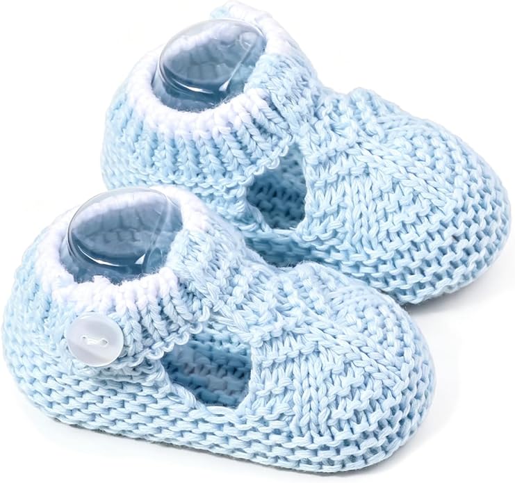 Newborn Baby Boy Girl Knit Booties Soft Sole Non-Slip First Walking Shoes | by Unknown