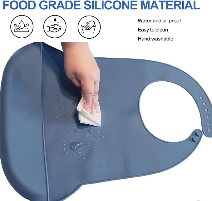 Silicone Adult Bib, Adjustable and Washable Bib - Image 3