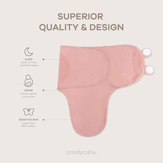 Comfy Cubs Easy Swaddle Blanket 3 Pk S Blanket Swaddle Blush Mauve Mulberry | - Image 3