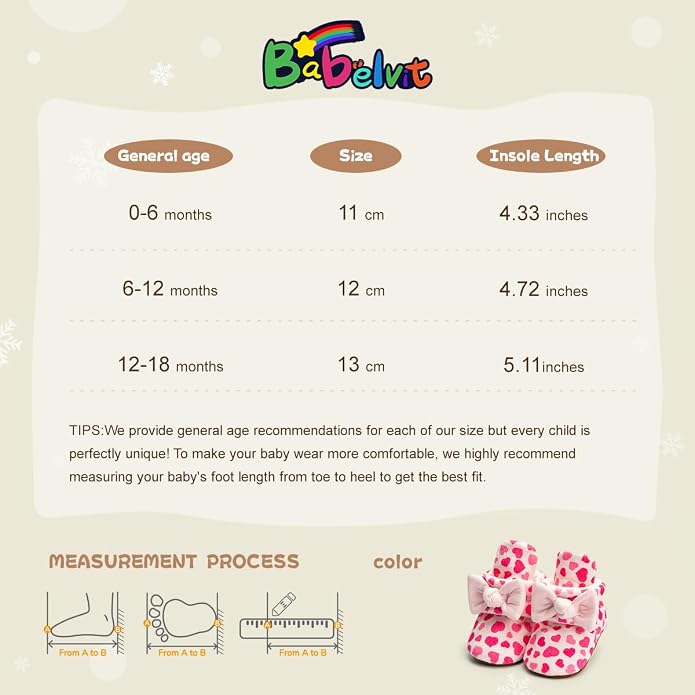Babelvit Newborn Baby Boy Girl Soft Fleece Booties Stay On Infant Slippers - Image 6