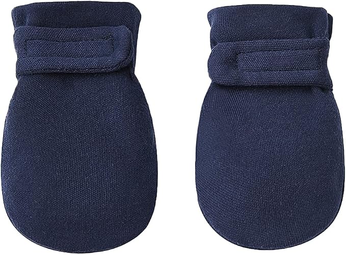 Newborn Baby No Scratch Mittens Stay On, 100% Cotton Breathable, Adjustable by Reyow