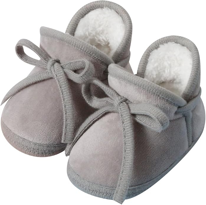 Baby Booties Newborn Fleece First Walking Shoes Non-Slip Sole Slippers Cozy by YIXPOH