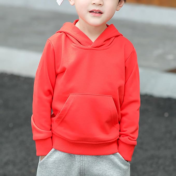 Baby Kids Boy Girl Solid Casual Pocket Hoodie Sweatershirt Long Sleeve Pullover - Image 2