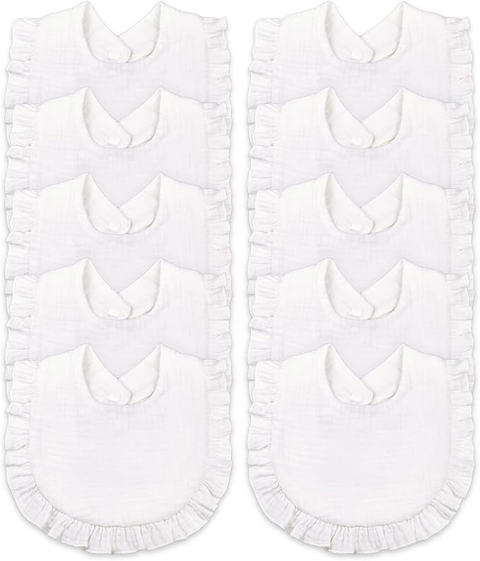 Organic Cotton Muslin Baby Bibs by DOSMINE