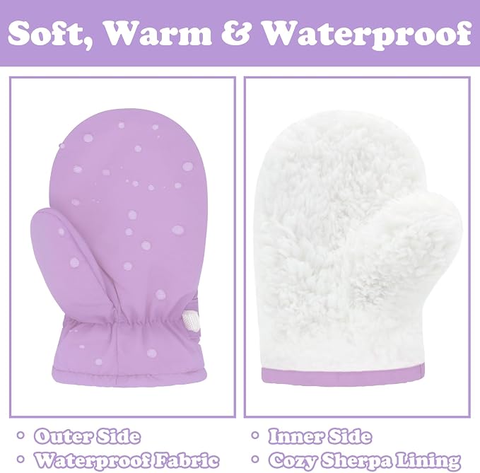 Sarfel Toddler Mittens Waterproof Toddler Gloves Baby Winter Mittens Toddler - Image 5