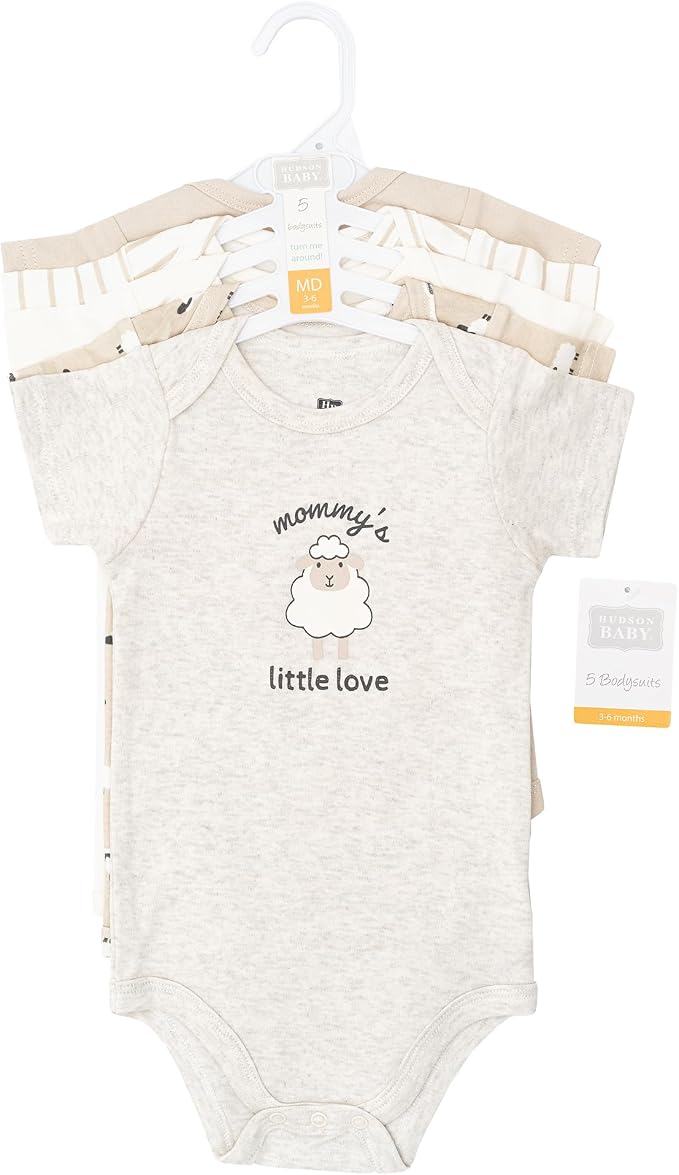Hudson Baby Unisex Baby Cotton Bodysuits 5-Pack - Image 2