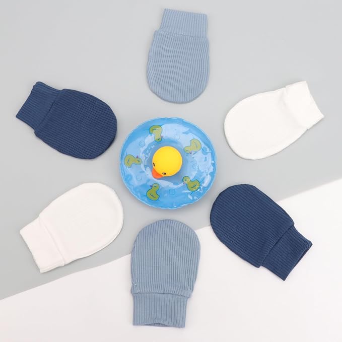 BQUBO 6 Pairs Newborn Baby Boys Girls Mittens 0-6 Months Unisex-Baby Infant - Image 5