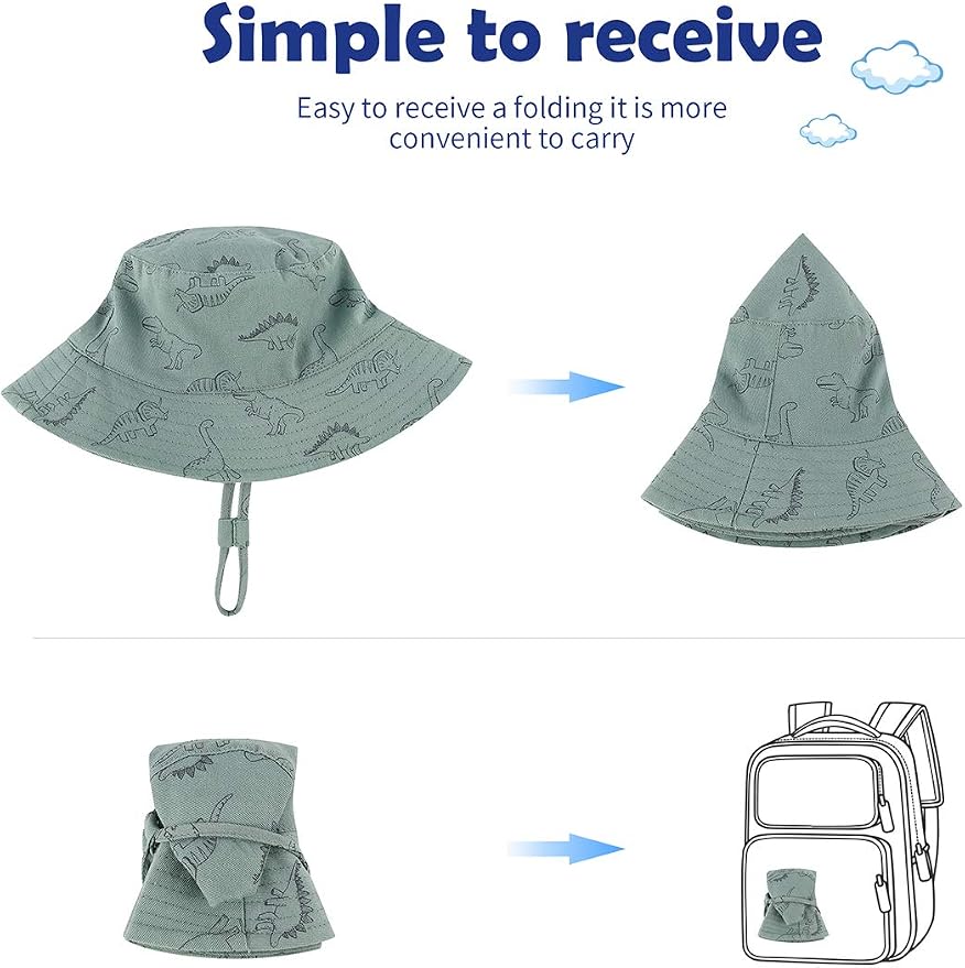 Komorebi Toddler Sun Hat UPF 50+ Kids Beach Bucket Hats Boys Girls 0-8Y | Cute - Image 7