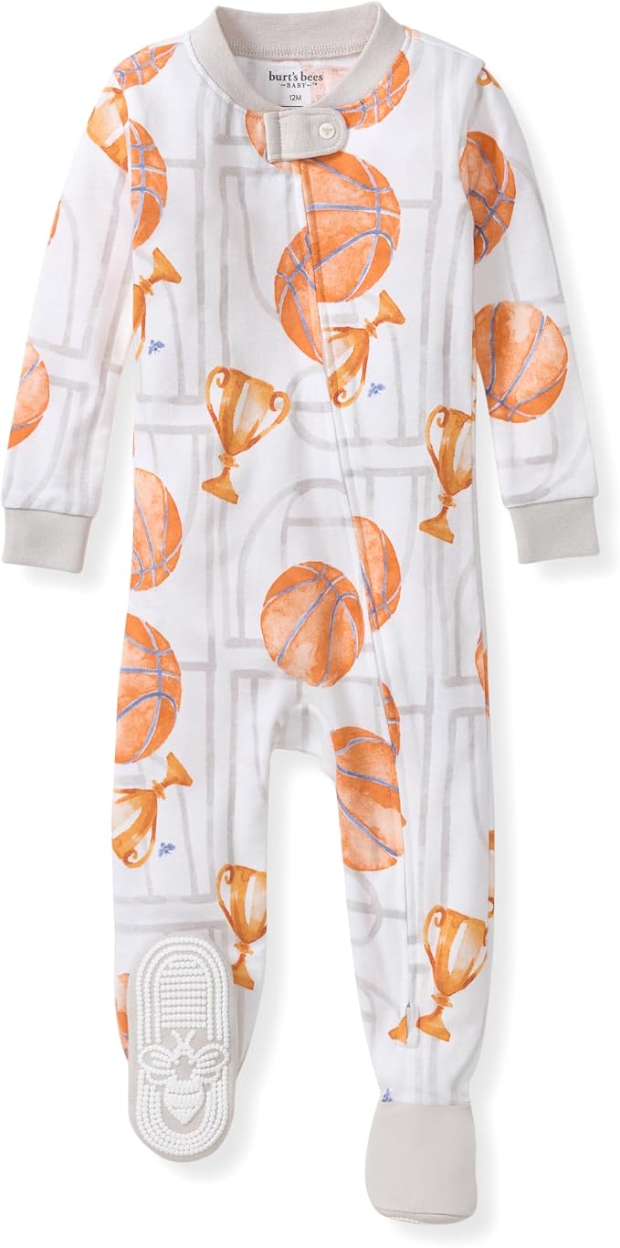Burt's Bees Baby Boys Organic Cotton, Snug Fit Footed Sleeper Pajamas | by BurtsBeesBaby