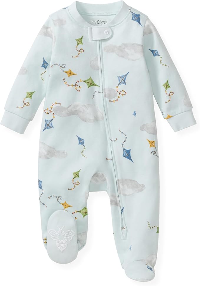 Burt's Bees Baby Boys' Organic Cotton, Sleep and Play Footed Pajamas | Easy zip by BurtsBeesBaby